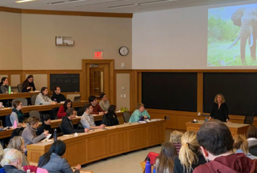 Kitty Block, President and CEO of The Humane Society of the United States, delivered the talk “A Global Vision of Animal Protection in the 21st Century" to a full lecture hall.